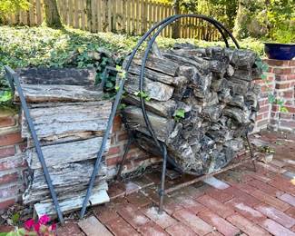 $30, firewood. $38 Round wood rack, as is. $30 V-shape wood rack.
