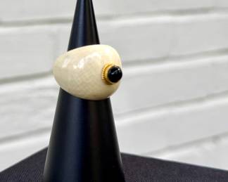 $38 - Vintage chunky Lucite with black bead (as is)