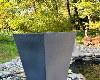$40 - Very large black square planter, plastic. 25L x 25W x 30H.
