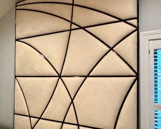 $2000 (each) - Christopher Guy 4 hand carved wood panels with suede upholstered inserts - perfect condition!! (originally purchase for $17k)(4 available)  - 78x24