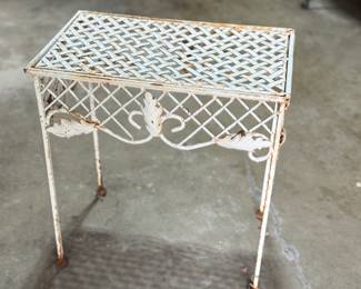 Antique wrought iron plant stand 