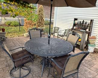 LARGE Outdoor patio set, with two spring based chairs