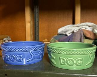 Longaberger collectible dog dishes...