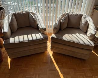 1960's Club Chairs on brass castor wheels...