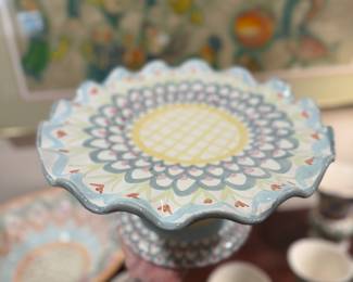 Rare Mackenzie Childs Cake Plate 