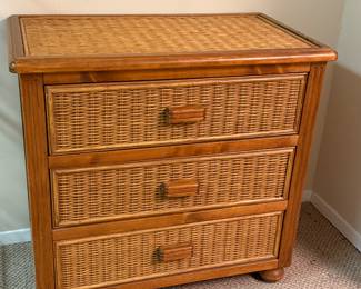 Vintage Coastal style Rattan Chest of Drawers