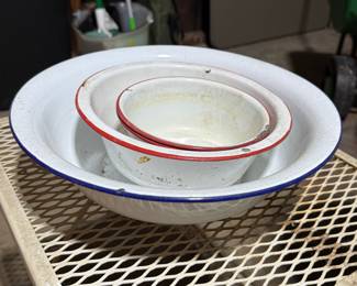 Enamelware bowls.........
