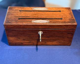 Antique Letter box with Abalone Shell Escutcheons