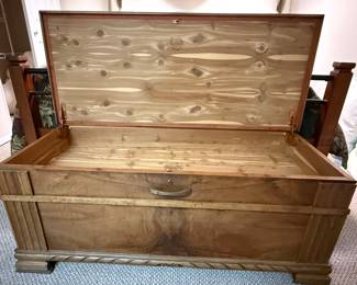 Store a fur, or a body in these cedar lined dual opened chest...