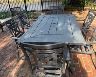 This patio set is awesome! In great condition with 6 chairs, you need to take this home!