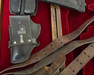 We have holsters, knife belts, shearling lined gun cases, etc.