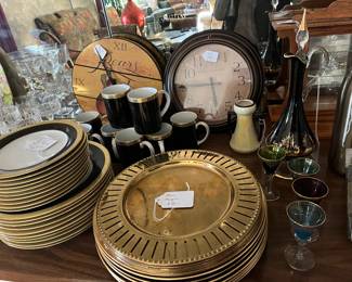 Brass chargers, great dishes, Vintage Cordial sets...we have it ALL!