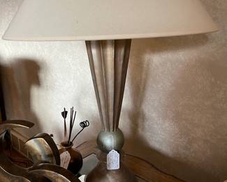 These fluted tapered lamps are the perfect lighting addition to the beautiful living room furniture!
