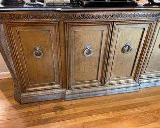 This Gorgeous sideboard/buffet has a black marble top and is simply awesome! TONS of storage for all of your special dishes, linens, etc. It is a find, for sure!