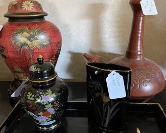 Ginger jars and several sizes.