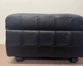 Leather Square Ottoman