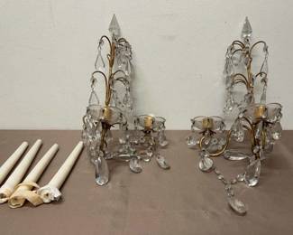 Golden Crystal Candle Wall Sconces