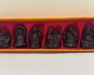 6 Different Laughing Buddha Figurines