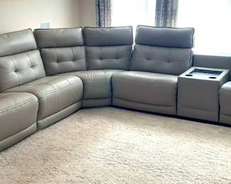 03 Signature Design by Ashley Leadman Dove Gray 6Piece Power Reclining Sectional 850 USD RESERVE