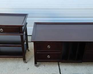 LANE Dark Wood Coffee Table And Side Table