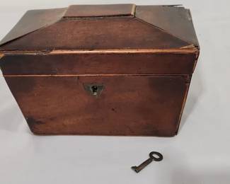 Vintage Wooden Box With Key