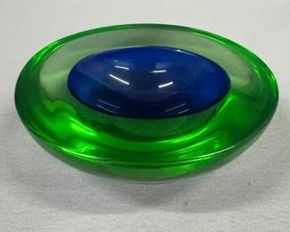 05 MidCentury Modern Murano Art Glass Geode Bowl By Archimede Seguso