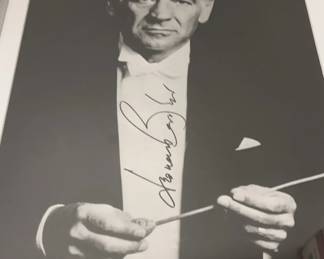 Framed Leonard Bernstein Print Signed
