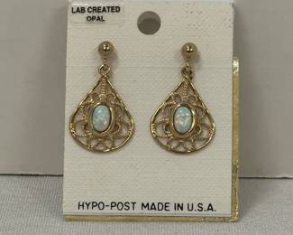 Lab Created Opal Earrings