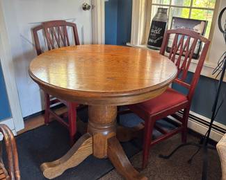 Antique Oak Table and Chairs