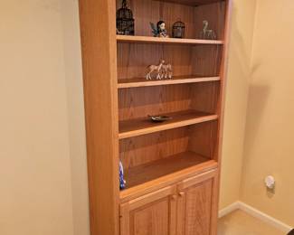 Solid Oak Bookcases with lower cabinets