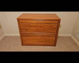 Solid oak filing cabinet