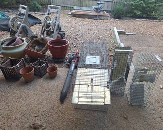 Assorted flower pots
Small animal traps