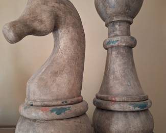 Large decorative chess pieces