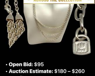 Lot # : 19 - .999 Fine Silver Multi-Strand Rope Chain Necklace