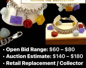 Lot # : 109 - 1980s Asian Talisman Carved Gemstone Bracelet 925