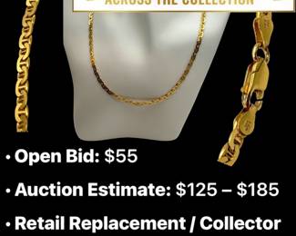 Lot # : 77 - 24K Gold Plate Sterling Silver Byzantine Necklace