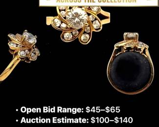 Lot # : 78 - Clear Floral Cluster CZ, Gold Over Sterling Ring