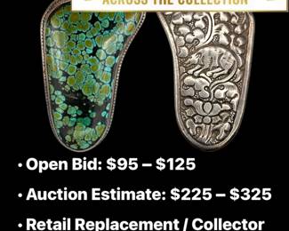 Lot # : 26 - Sterling & LG Natural Turquoise Zoomorphic Pendant