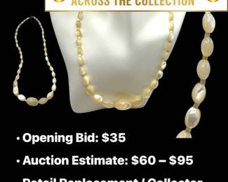 Lot # : 100 - 1950s Graduated Cream Mother-of-Pearl Necklace