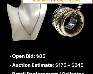 Lot # : 90 - David Tishbi Sterling & 14K Gold Spinner Necklace