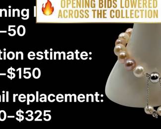 Lot # : 88 - Multi-Color Freshwater Pearl 925 Slider Bracelet