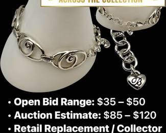 Lot # : 97 - Brighton Eternal Swirl Silver Plate Link Bracelet