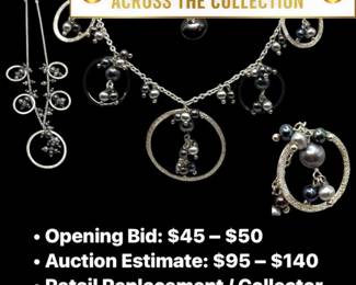 Lot # : 93 - Multi-Color Freshwater Pearl & Sterling Necklace