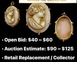 Lot # : 30 - Late 1800s Hand-Carved Cameo Pendant