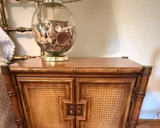 MCM Stanley Furniture Co faux bamboo Pagoda style night stand.  2 available 