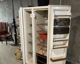 Double door refrigerator and freezer it’s yours if you want to bring it up free does work