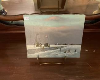 Small paint it on board it looks like maybe Alaska