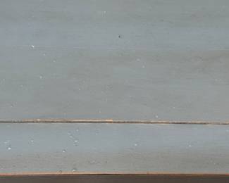Item #27.  Slate blue 4 drawer console table. One drawer has missing drawer pull.  Wear on top as shown in following pictures.      W- 71 3'4".  D- 13 3/4".  H- 34 1/2". Price - $60.00
