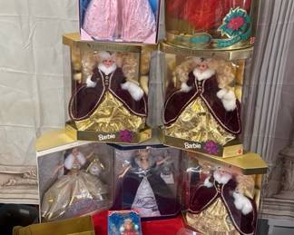 Collection of Holiday, Barbies, just in time for Christmas