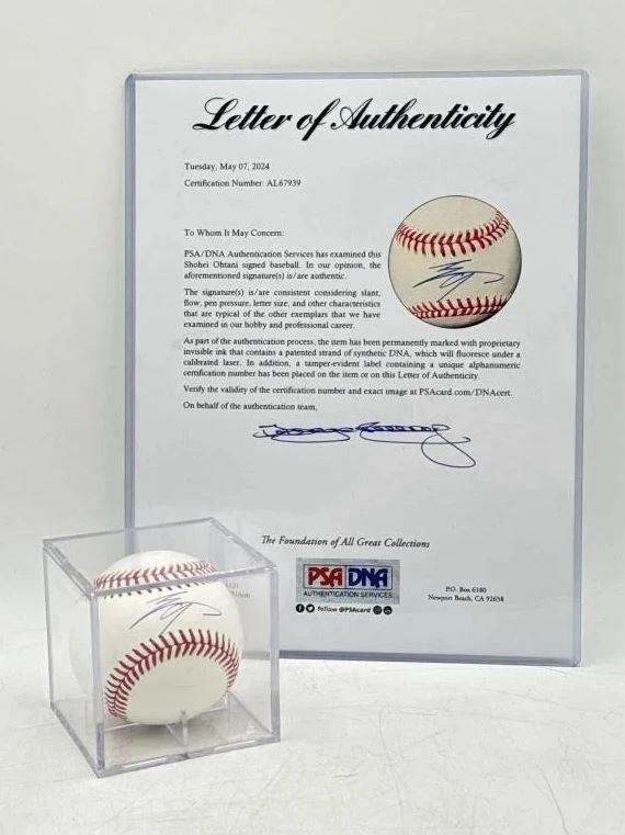ohtani signed ball